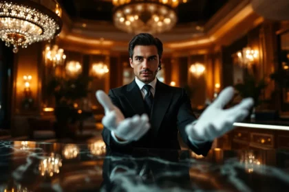 Luxurious hotel concierge desk