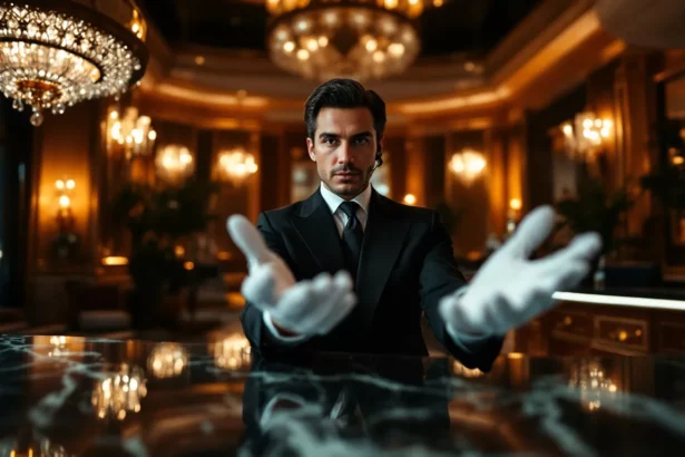 Luxurious hotel concierge desk