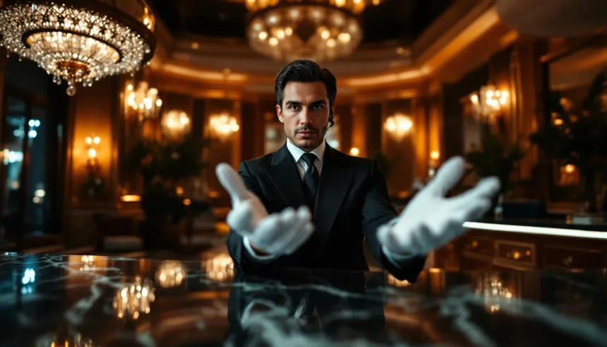 Luxurious hotel concierge desk