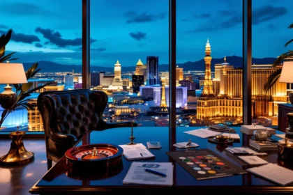 Luxurious penthouse office overlooking Las Vegas